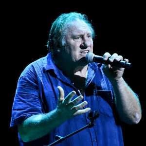 Gérard Depardieu chante "Barbara" à l’Opéra Garnier Monte-Carlo (Salle Garnier) dans le cadre du Monte-Carlo Sporting Summer Festival. Il est accompagné sur scène par celui qui fût le compagnon de route de la chanteuse pendant dix-sept ans, le pianiste, chef d’orchestre et arrangeur Gérard Daguerre. Monaco, le 27 juillet 2017. © Michel Alesi/Bestimage