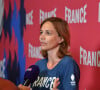 "Après près de 20 ans de collaboration, Nelson Monfort (32 ans à lui tout seul) et Philippe Candeloro seront remplacés par une nouvelle équipe 100% féminine", a relayé Nicolas Malaboeuf, journaliste de France Bleu, sur X anciennement Twitter.
Nathalie Pechalat presidente du Club France - L'équipe de France de natation acclamée au club France lors des Jeux Olympiques de Paris2024 (JO) le 5 aout 2024. 