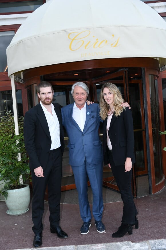 Exclusif - Alexandre Barrière, Philippe Augier (maire de Deauville), Joy Desseigne-Barrière - Inauguration du restaurant Ciro's sur les planches de Deauville le 5 juillet 2024.. © Rachid Bellak/Bestimage