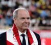 Il avait pris la succession de son père, le prince Rainier, après la mort de ce dernier en 2005
SAS le Prince Albert II de Monaco - Centenaire de l'AS Monaco au Stade Louis II lors du match de Ligue 1 MacDonald's entre l'AS Monaco et Montpellier HSC (2-1) à Monaco le 28 septembre 2024. 