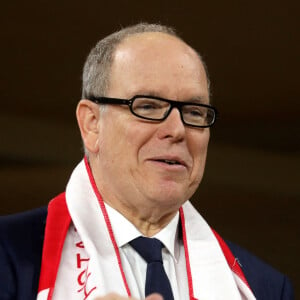 le prince Albert II de Monaco - Centenaire de l'AS Monaco au Stade Louis II lors du match de Ligue 1 MacDonald's entre l'AS Monaco et Montpellier HSC (2-1) à Monaco le 28 septembre 2024. © Jean-François Ottonello/Nice-Matin/Bestimage 