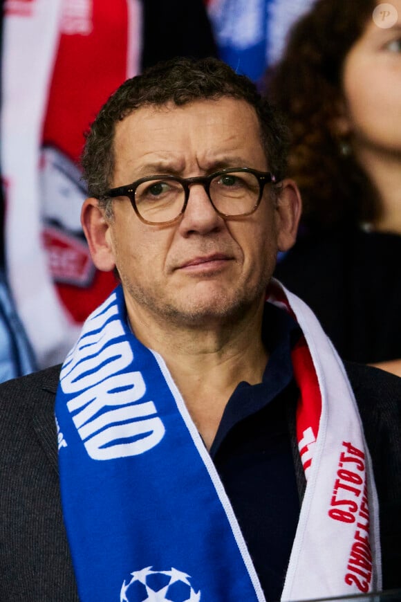 Dany Boon en tribune lors du match de football en ligue des champions (Champions League) au stade Décathlon Aréna Stade Pierre Mauroy : Lille l'emporte 1 - 0 face au Real Madrid le 2 octobre 2024.