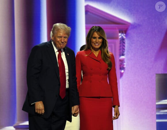 Donald J. Trump et sa femme Melania lors du jour 4 de la Convention Nationale des Républicains à Milwaukee (RNC).