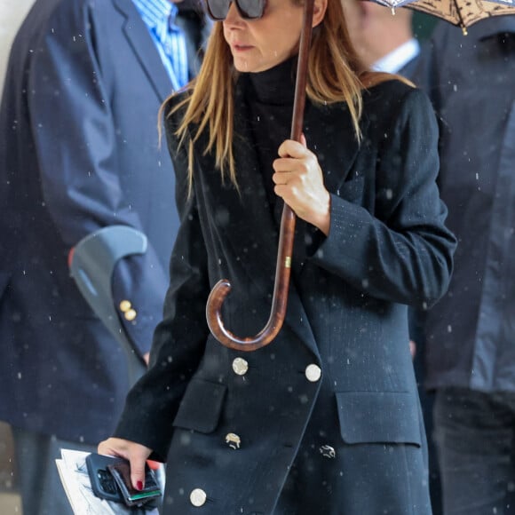 Clotilde Courau - Sortie des Obsèques de Michel Blanc en l'église Saint-Eustache à Paris, le 10 octobre 2024. © Moreau / Jacovides / Bestimage 