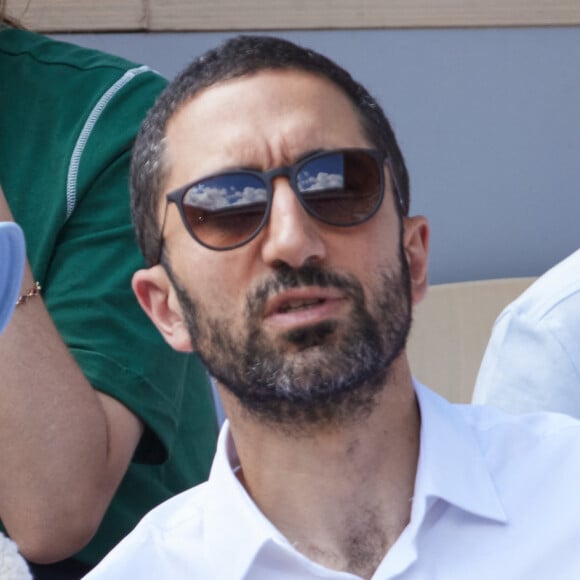 Jimmy Mohamed et sa femme Souailla - Célébrités dans les tribunes des Internationaux de France de tennis de Roland Garros 2024 à Paris le 26 mai 2024. © Moreau-Jacovides/Bestimage