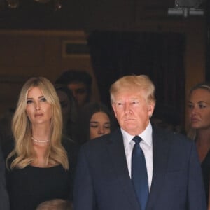 Eric Trump, Ivanka Trump, et leurs enfants, Vanessa Trump, Donald Trump et sa femme Melania - Sorties à la maison funéraire Frank Campbell à New York, avant les obsèques de Ivana Trump. Le 20 juillet 2022