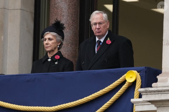 Duc et Duchesse de Gloucester - La famille royale honore les disparus des deux guerres mondiales lors de la cérémonie Remembrance Sunday ( Dimanche du souvenir ) au Cénotaphe à Londres - 10 November 2024.