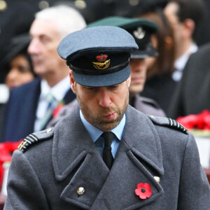 Le prince William, prince de Galles - La famille royale honore les disparus des deux guerres mondiales lors de la cérémonie Remembrance Sunday ( Dimanche du souvenir ) au Cénotaphe à Londres - Photo ©Alpha Press