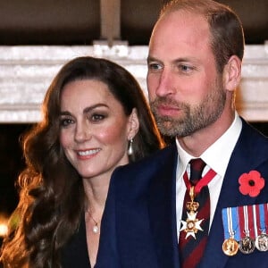 Ainsi que le père de ses trois enfants 
Le prince William, prince de Galles, Catherine Kate Middleton, princesse de Galles - La famille royale du Royaume Uni assiste au Festival du souvenir (Festival of Remembrance) au Royal Albert Hall, Londres le 9 novembre 2024. © Chris Ratcliffe / Pool / Julien Burton via Bestimage 