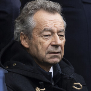 Michel Denisot - People dans les tribunes du match de Ligue 1 Uber Eats "PSG-Rennes" (1-1) au Parc des Princes à Paris le 25 février 2023. © Cyril Moreau/Bestimage