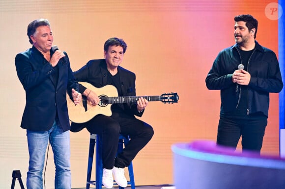 Exclusif - Roberto Alagna, Jean-Felix Lalanne er Patrick Fiori - Enregistrement de l'émission Vivement dimanche, diffusée sur France 3 le 17 novembre 2024. © Guillaume Gaffiot / Bestimage 