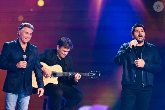 Exclusif - Roberto Alagna, Jean-Felix Lalanne er Patrick Fiori - Enregistrement de l'émission Vivement dimanche, diffusée sur France 3 le 17 novembre 2024. © Guillaume Gaffiot / Bestimage 