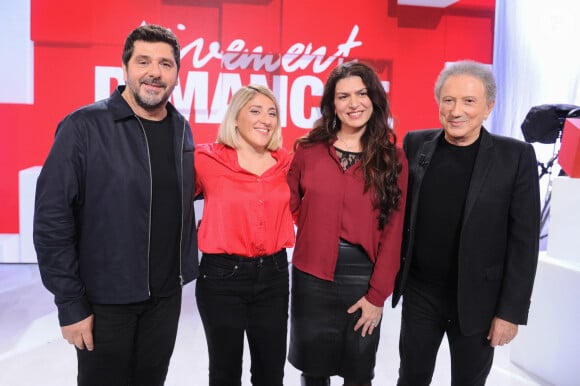 Exclusif - Patrick Fiori, Marion Mezadorian, Elise Boghossian et Michel Drucker - Enregistrement de l'émission Vivement dimanche, diffusée sur France 3 le 17 novembre 2024. © Guillaume Gaffiot / Bestimage 