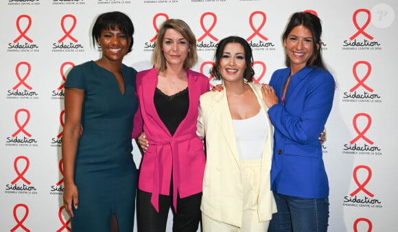 Marie-Aline Meliyi, Anne-Chloé Bottet, Karima Charni et Hélène Mannarino - Soirée de lancement du Sidaction 2022 à la salle Wagram à Paris le 7 mars 2022. © Coadic Guirec/Bestimage