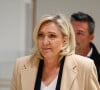 L'ex-présidente du parti d'extrême droite français Rassemblement national (RN) Marine Le Pen arrive au palais de justice de Paris pour son procès pour soupçons de détournement de fonds publics européens, à Paris, le 18 novembre 2024. © Christophe Clovis/Bestimage 