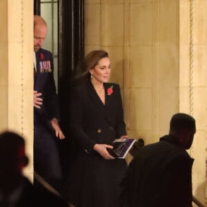 Le prince William, prince de Galles, Catherine Kate Middleton, princesse de Galles à la sortie du Festival du souvenir (Festival of Remembrance) au Royal Albert Hall, Londres le 9 novembre 2024.