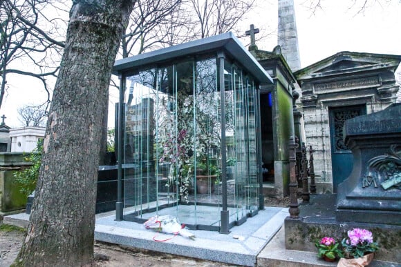 Illustration du caveau familiale au cimetière de Montmartre où France Gall rejoindra sa fille Pauline Hamburger et son mari Michel Berger. Paris le 9 janvier 2018. 