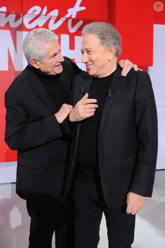 Exclusif - Claude Lelouch et Michel Drucker - Enregistrement de l'émission "Vivement dimanche" au studio Rive Gauche à Paris, présentée par M.Drucker et diffusée le 24 novembre sur France 3 © Guillaume Gaffiot / Bestimage