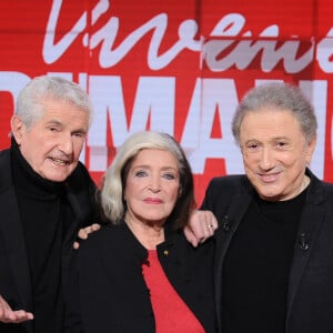 Exclusif - Claude Lelouch, Françoise Fabian et Michel Drucker - Enregistrement de l'émission "Vivement dimanche" au studio Rive Gauche à Paris, présentée par M.Drucker et diffusée le 24 novembre sur France 3 © Guillaume Gaffiot / Bestimage