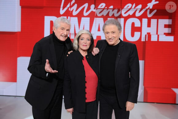 Exclusif - Claude Lelouch, Françoise Fabian et Michel Drucker - Enregistrement de l'émission "Vivement dimanche" au studio Rive Gauche à Paris, présentée par M.Drucker et diffusée le 24 novembre sur France 3 © Guillaume Gaffiot / Bestimage