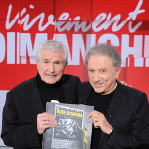 Exclusif - Claude Lelouch et Michel Drucker - Enregistrement de l'émission "Vivement dimanche" au studio Rive Gauche à Paris, présentée par M.Drucker et diffusée le 24 novembre sur France 3 © Guillaume Gaffiot / Bestimage