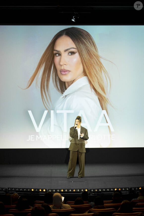 Exclusif - Vitaa à la projection privée en avant-première du documentaire sur Vitaa (Charlotte Gonin) "Je m'appelle Charlotte" dans les locaux de TF1 à Boulogne Billancourt le 18 novembre 2024. Le documentaire sera diffusé le 22 novembre sur TMC en prime time et TF1+. © Pierre Perusseau / Bestimage 