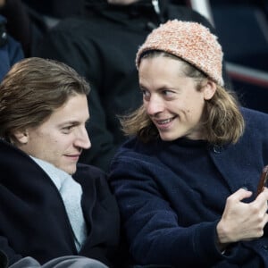 Pierre Sarkozy, Jean Sarkozy dans les tribunes lors du match de Champions League "PSG - Galatasaray (5-0)" au Parc des Princes à Paris, le 11 décembre 2019. © Cyril Moreau/Bestimage 