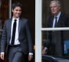 Le Premier ministre, Michel Barnier reçoit l'ancien premier ministre et président du groupe parlementaire Ensemble Pour la République Gabriel Attal et les responsables politiques de la majorité à Matignon, Paris, le 26 novembre 2024. © Stéphane Lemouton / Bestimage 