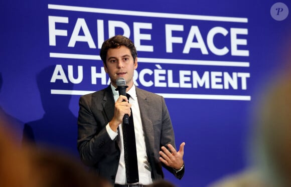 Gabriel Attal - G.Attal lance sa fondation "Faire Face", contre le harcèlement scolaire, au Philanthro-Lab à Paris, le 6 novembre 2024. © Dominique Jacovides / Bestimage 