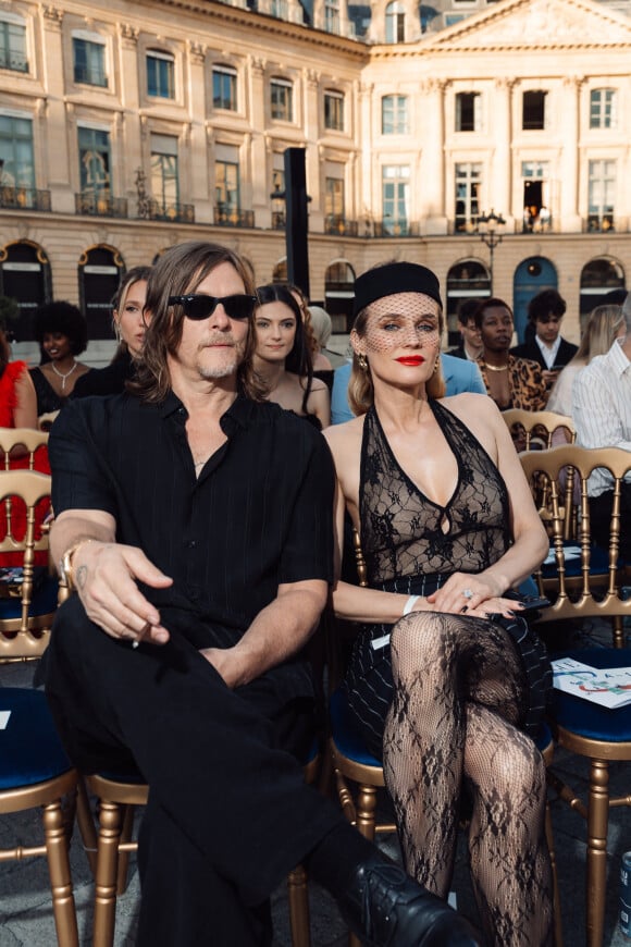 Diane Kruger, son fiancé Norman Reedus - Arrivées au défilé de mode "Vogue World" sur la Place Vendôme lors de la fashion week de Paris, le 23 juin 2024. © Tiziano Da Silva-Pierre Perusseau/Bestimage 