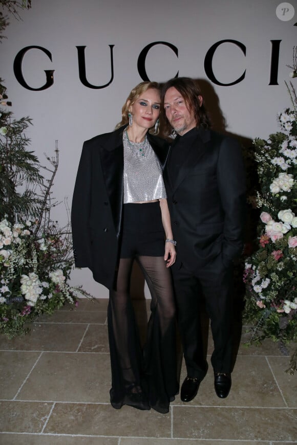 Diane Kruger et son fiancé Norman Reedus (comédien) - Dîner privé pour célébrer la Collection Haute Joaillerie de Gucci à l'Hôtel Ritz dans le cadre de la Fashion Week de Paris, France, le 24 Janvier 2023. © Bertrand Rindoff / Bestimage 