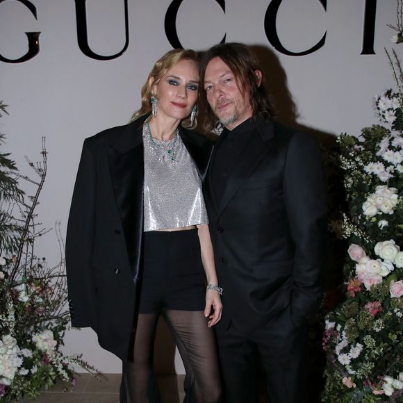Diane Kruger et son fiancé Norman Reedus (comédien) - Dîner privé pour célébrer la Collection Haute Joaillerie de Gucci à l'Hôtel Ritz dans le cadre de la Fashion Week de Paris, France, le 24 Janvier 2023. © Bertrand Rindoff / Bestimage 