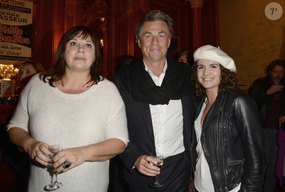 Michele Bernier, Bruno Gaccio et Anne-Laure Gruet - Backstage de la 150ème représentation de la pièce "Je préfère qu'on reste amis" au Théâtre Antoine à Paris le 5 novembre 2014.