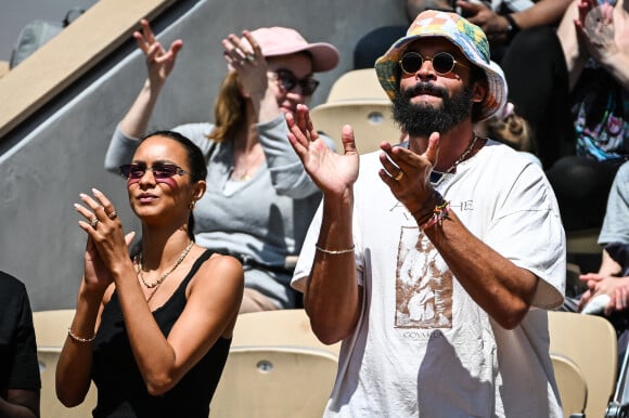 Joakim Noah avec sa femme Lais Ribeiro - Concert de Yannick Noah lors des internationaux de France de Tennis de Roland Garros 2023 à Paris le 27 mai 2023. © Matthieu Mirville/Bestimage 