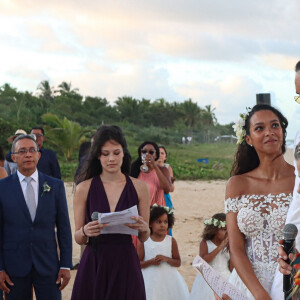 Exclusif - Lais Ribeiro et Joakim Noah, José Ribeiro de Oliveira Filho - Joakim Noah et Lais Ribeiro se sont mariés devant leurs amis et leur famille sur la plage de Trancoso au Brésil le 13 juillet 2022.