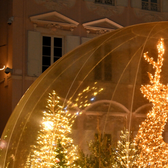 Le prince Albert II de Monaco et la princesse Charlène, avec leurs enfants, les jumeaux princiers, Jacques et Gabriella, ont donné le coup d'envoi des illuminations de Noël sur la Place du Palais de Monaco, le 30 novembre 2024. © Bruno Bebert/Pool Monaco/Bestimage 