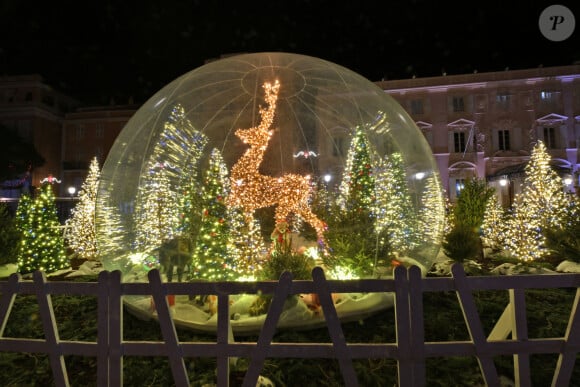 Le prince Albert II de Monaco et la princesse Charlène, avec leurs enfants, les jumeaux princiers, Jacques et Gabriella, ont donné le coup d'envoi des illuminations de Noël sur la Place du Palais de Monaco, le 30 novembre 2024. © Bruno Bebert/Pool Monaco/Bestimage 