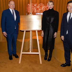 Le prince Albert II de Monaco et la princesse Charlene ont inauguré le 'New Moods', un live music bar, situé en dessous du Café de Paris à Monaco, le 30 novembre 2024.  © Olivier Huitel/Pool Monaco/Bestimage 