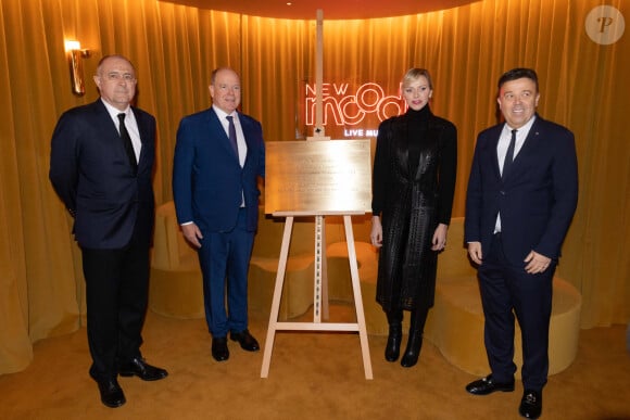 Le prince Albert II de Monaco et la princesse Charlene ont inauguré le 'New Moods', un live music bar, situé en dessous du Café de Paris à Monaco, le 30 novembre 2024.  © Olivier Huitel/Pool Monaco/Bestimage 