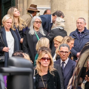 Sarah Poniatowski et son compagnon Roschdy Zem - Sorties des obsèques du prince Jean-Stanislas Poniatowski en l'Eglise polonaise à Paris, France, le 29 avril 2024. © Jacovides-Moreau/Bestimage