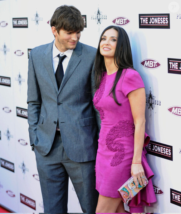 Ashton Kutcher et Demi Moore lors de la présentation du film The Joneses à Los Angeles le 8 avril 2010