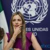 Mira Sorvino, ambassadrice de Bonne Volonté pour la campagne de lutte contre le trafic d'être humain pour l'ONU