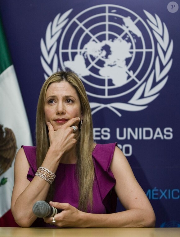 Mira Sorvino, ambassadrice de Bonne Volonté pour la campagne de lutte contre le trafic d'être humain pour l'ONU
