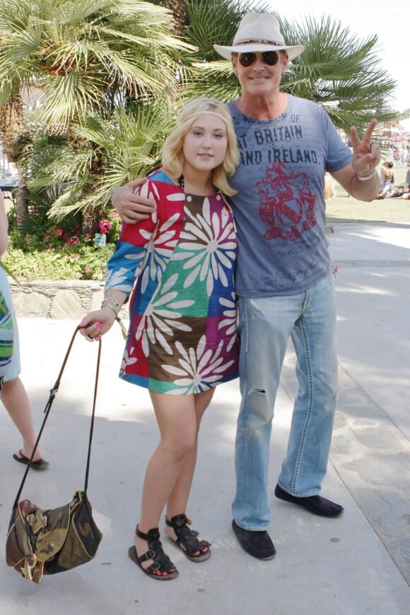 David Hasselhoff et sa fille Hayley lors de la dernière journée du festival de Coachella en Californie le 18 avril 2010