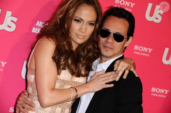La chanteuse Jennifer Lopez et son époux, Marc Anthony, lors de la soirée US Weekly Hot Hollywood Style, le jeudi 22 avril.
