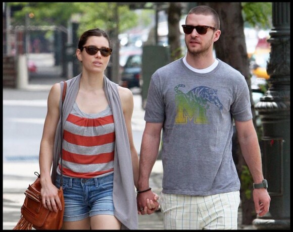 Jessica Biel et Justin Timberlake à New York, le 2 mai 2010