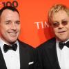 David Furnish et Elton John, à l'occasion de la soirée de gala organisée par le Times, qui a publié la liste des 100 people les plus influents du monde, au Lincoln Center, de New York, le 4 mai 2010.