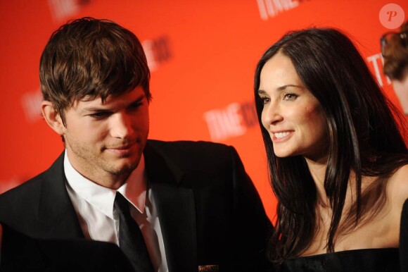 Demi Moore et Ashton Kutcher, à l'occasion de la soirée de gala organisée par le Times, qui a publié la liste des 100 people les plus influents du monde, au Lincoln Center, de New York, le 4 mai 2010.