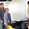 Natalie Portman, Ashton Kutcher et Ben Lawson sur le tournage de Friends with Benefits, à Los Angeles