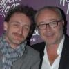 Jean-Paul Rouve et Olivier Baroux au "Heaven's Floor by Albane", le club éphémère de la reine des nuits cannoises Albane Cléret, où toutes les stars passent leurs soirées à Cannes, en mai 2010.